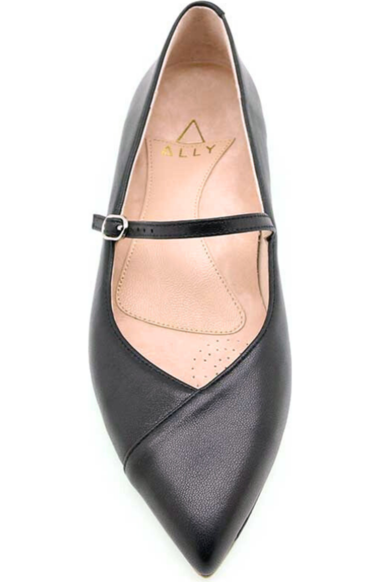 ALLY Shoes Mary Jane Forever Flat, Alternate, color, Black Leather