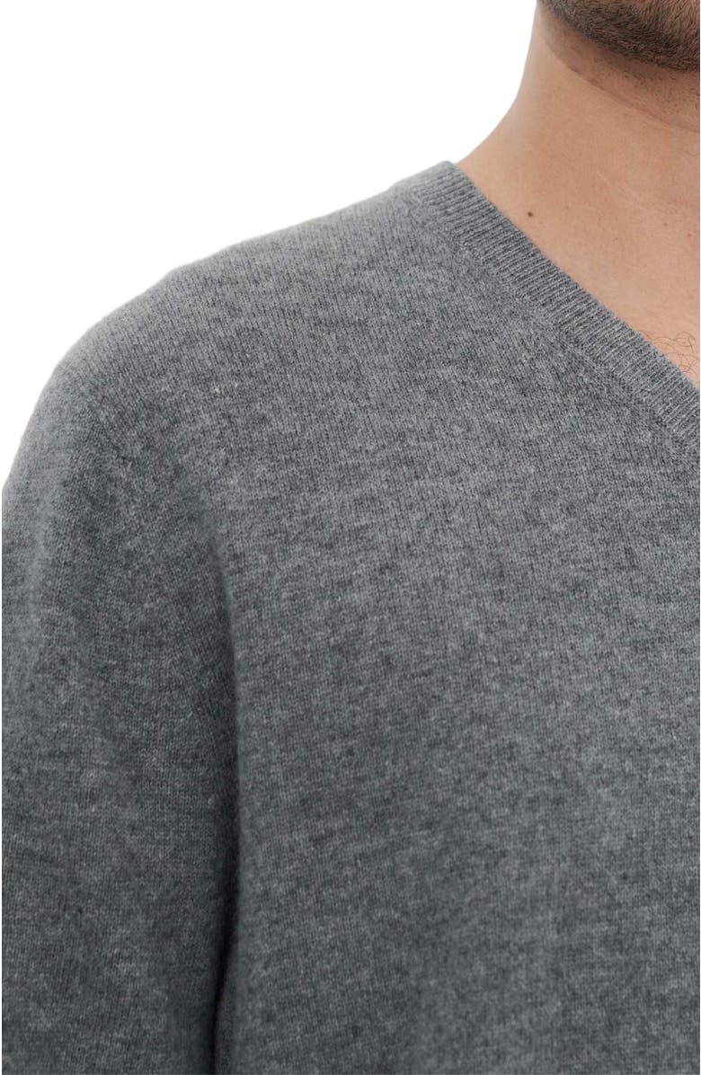 Gobi Cashmere Essential V-Neck Cashmere Sweater, Alternate, color, Dim Gray