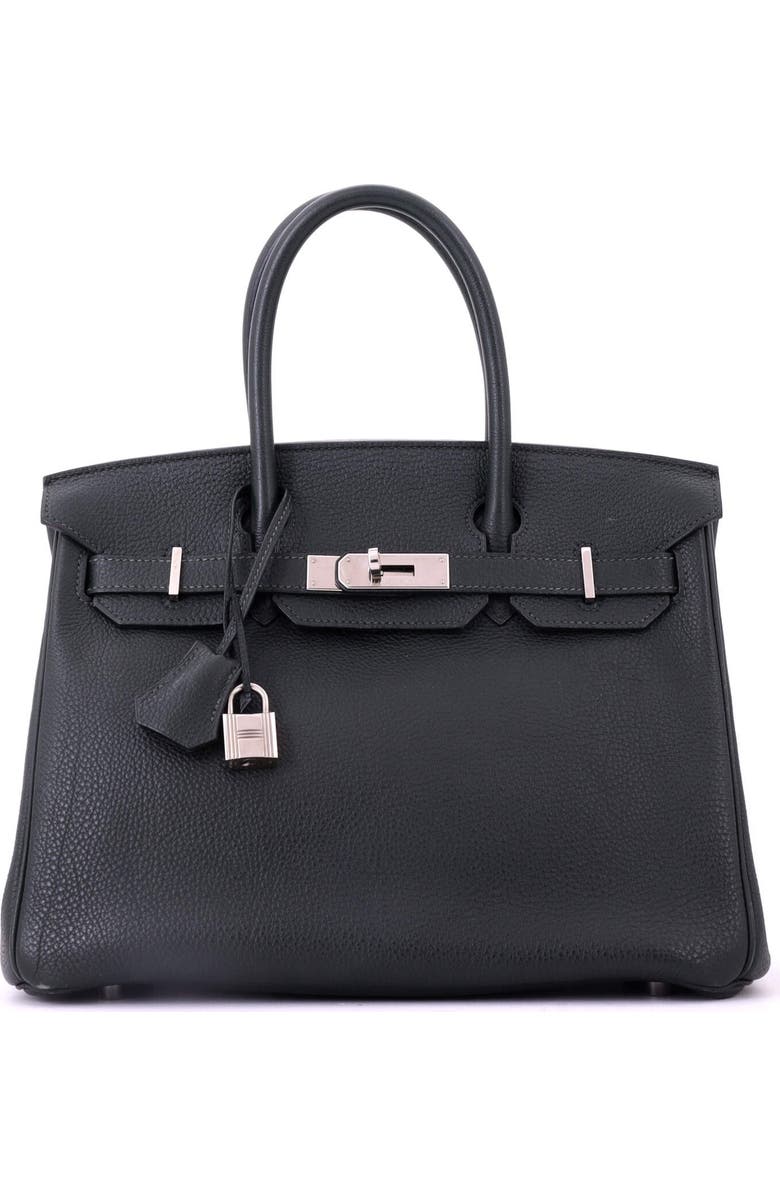 Pre-Owned Hermes Birkin Handbag Green Togo with Palladium Hardware 30, Main, color, Vert Fonce