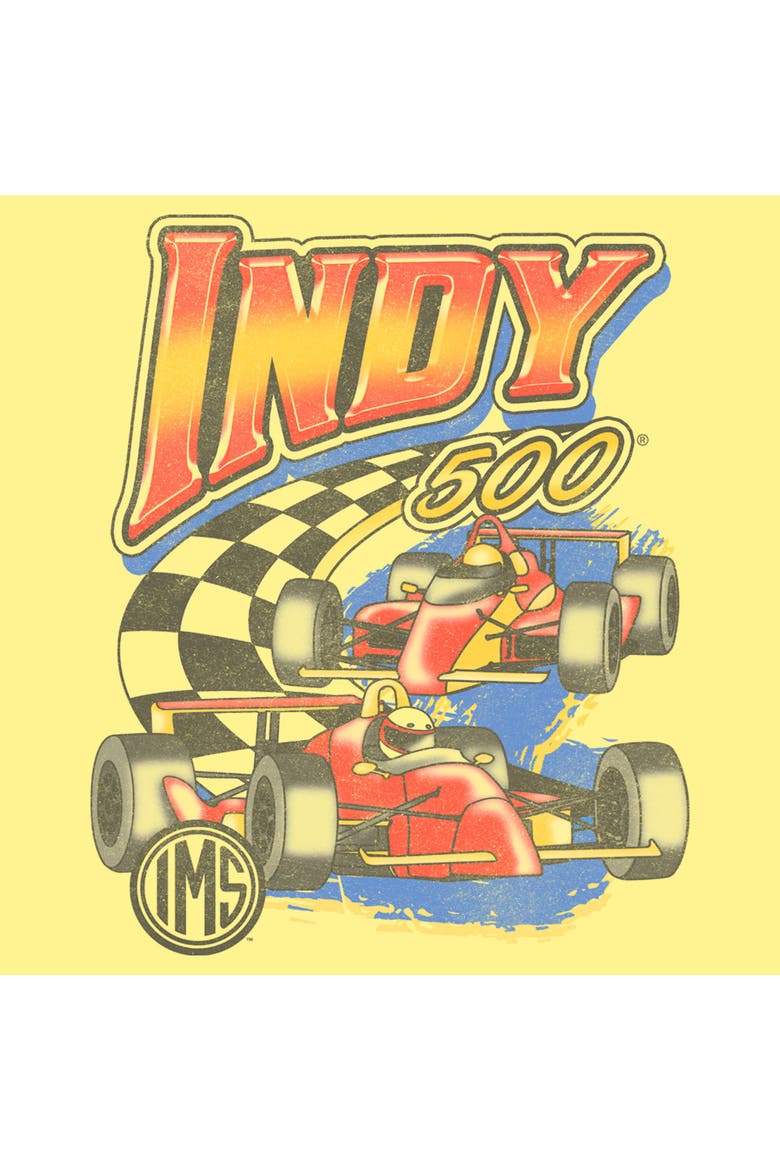 Mens Indy 500 Retro Race T Shirt, Alternate, color, Banana