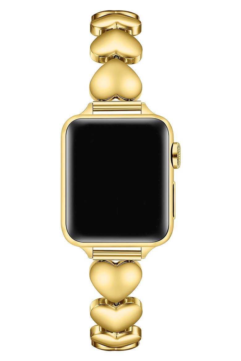 Aphrodite Heart Bracelet Apple Watch® Watchband, Alternate, color, GOLD