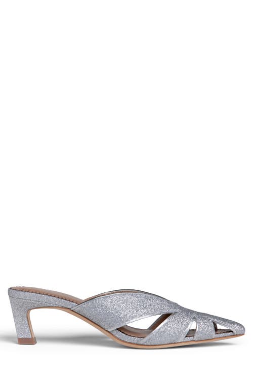 Allegra James Angela Glitter Mule In Silver