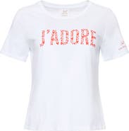 Cinq à Sept J'Adore Heart Cotton Shrunken T-Shirt
