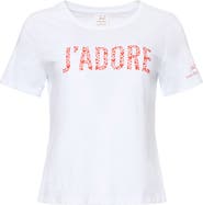 Cinq à Sept J'Adore Heart Cotton Shrunken T-Shirt