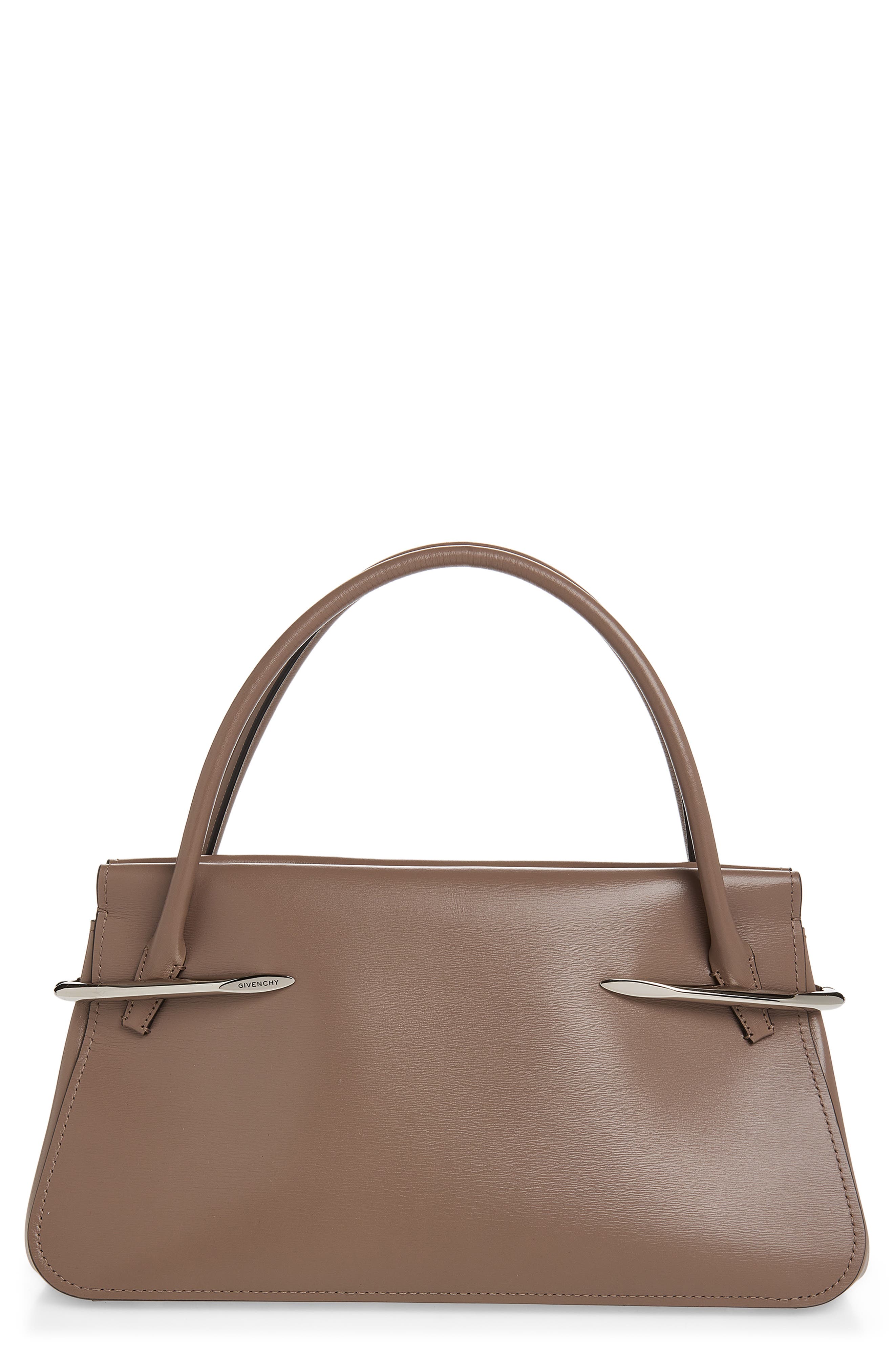 Givenchy Medium Pinch Leather Top Handle Bag, Main, color, 281-Taupe