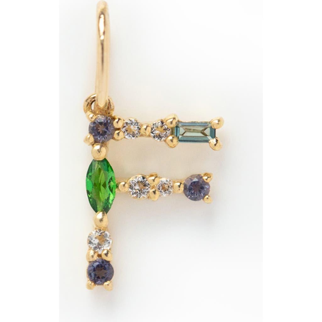 Local Eclectic Semiprecious Stone Initial Charm In Gold
