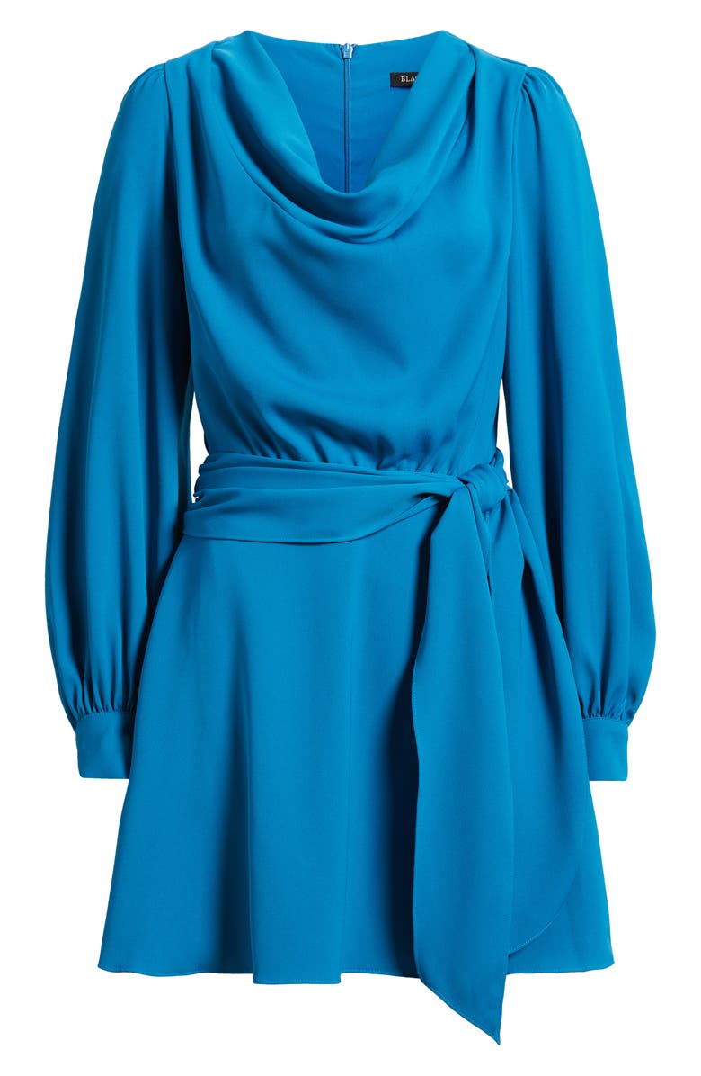 Black Halo Russel Tie Waist Long Sleeve Minidress, Alternate, color, Azure Blue