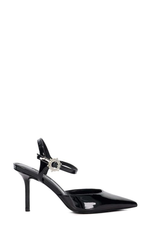 Dune London Channel Ankle Strap Pointed Toe Pump In Black