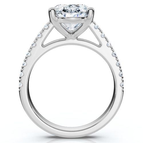 Bliss Diamond Certified 2 3/4ct Oval Accent Diamond Engagement Ring 14k Gold Or Platinum Lab G In Silver