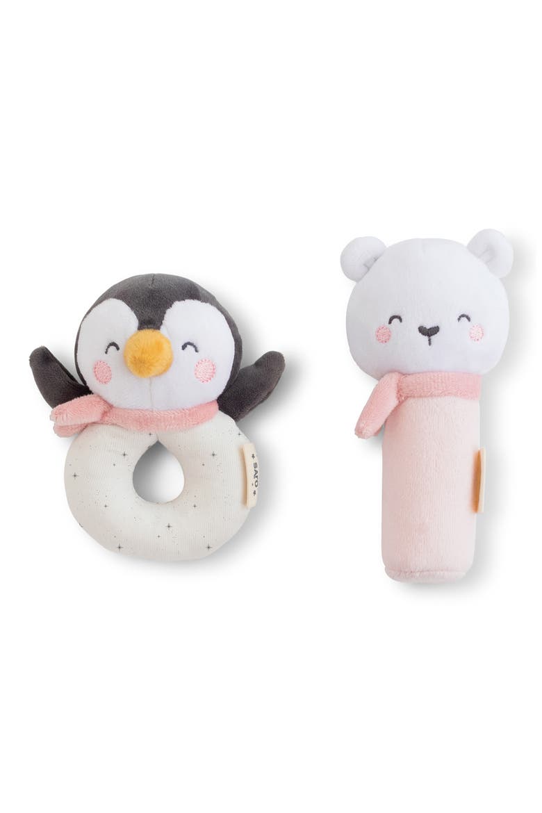 Polaris 2-Piece Rattle Squeaker Toy Set, Main, color, DUSTY PINK