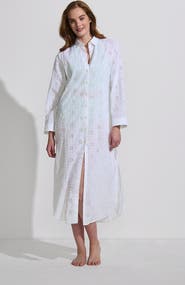 Lands' End Eyelet Button Down Maxi Cover-up Dress