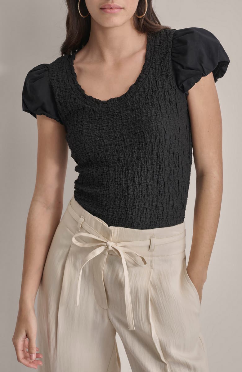 DKNY Puff Sleeve Top, Main, color,