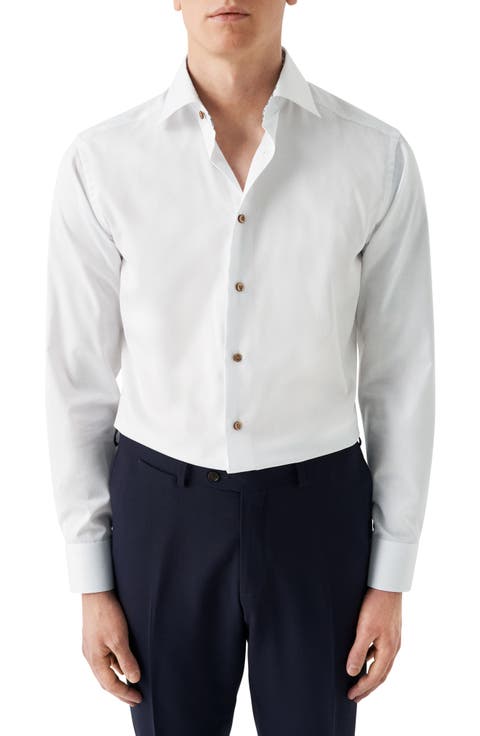 Slim Fit Cotton Twill Dress Shirt