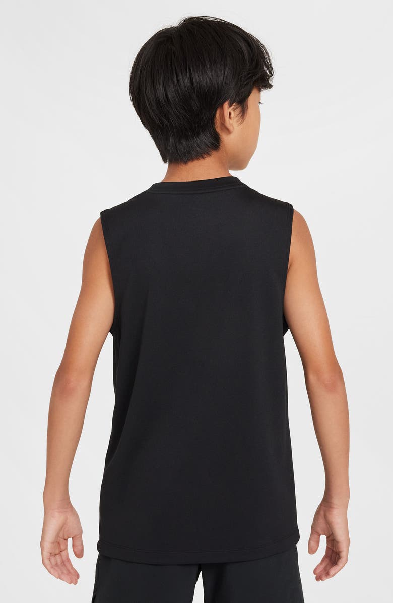 Nike Kids' Dri-FIT Multi Muscle Tee, Alternate, color, Black/ White
