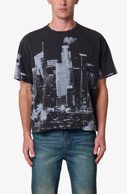 DTLA Distressed Graphic T-Shirt