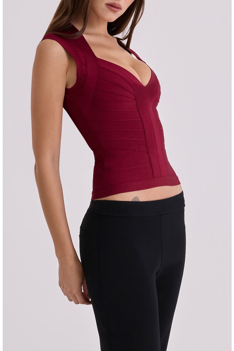 The Icon Bandage Top, Alternate, color, WINE