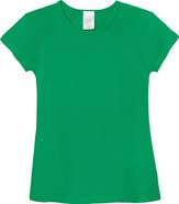 CITY THREADS Girls 100% Organic Cotton Soft Jersey Cap Sleeve Crew Tee
