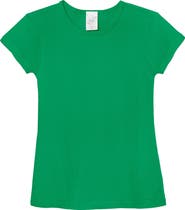 CITY THREADS Girls 100% Organic Cotton Soft Jersey Cap Sleeve Crew Tee