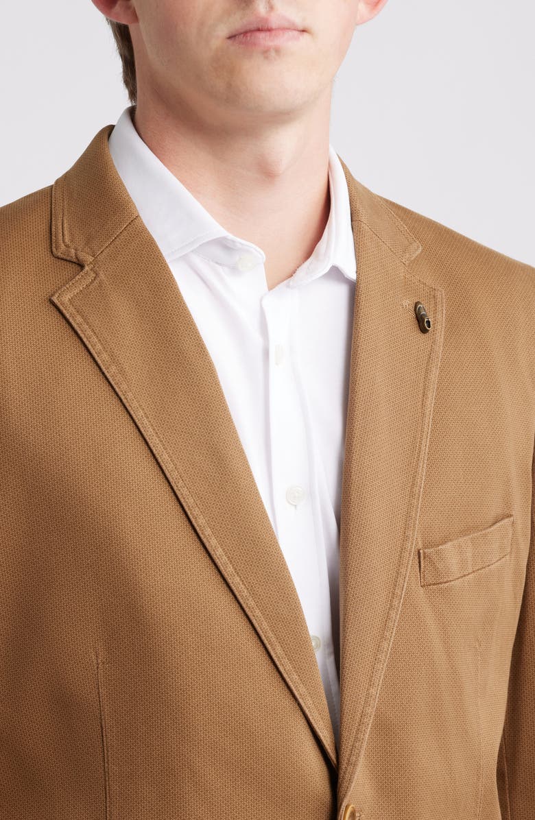 Johnston & Murphy Brown Microprint Stretch Cotton Sport Coat, Alternate, color, Brown