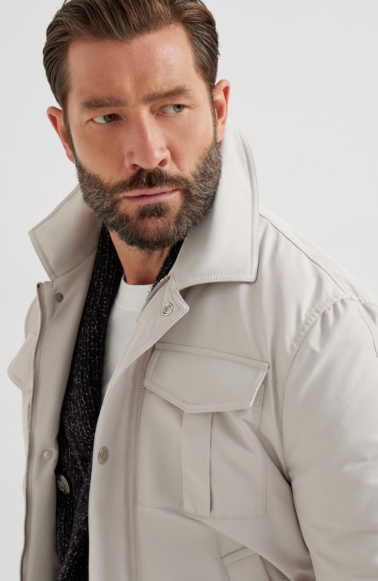 Brunello Cucinelli Bomber jacket with padding, Alternate, color, Ivory