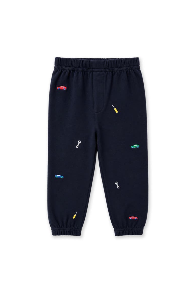 French Terry Jogger With Cars & Tools, Main, color, Navy Blue