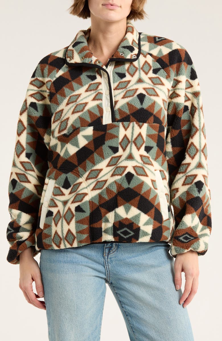 Wrangler Western Print Pullover, Alternate, color, Green/Black