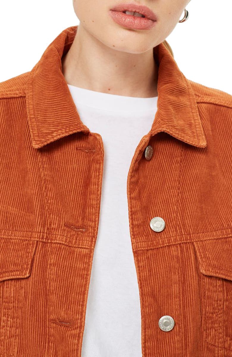 Topshop Boxy Oversize Corduroy Jacket, Alternate, color, 