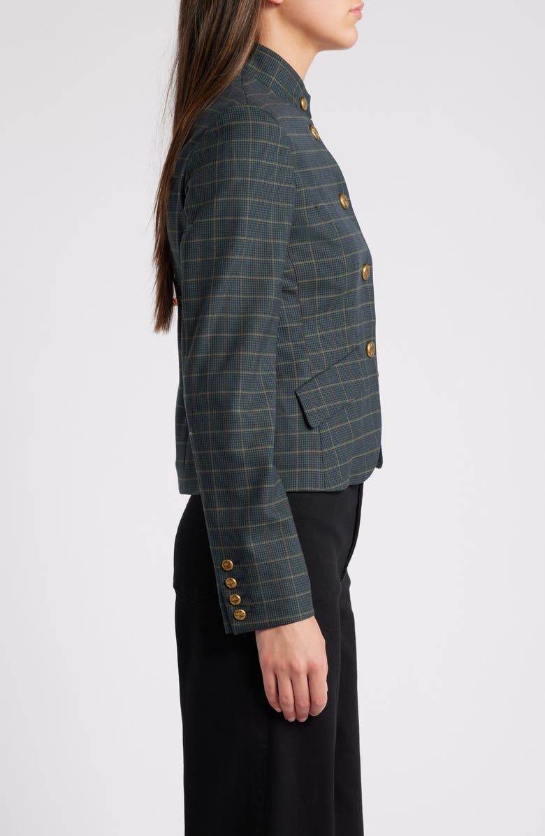 rag & bone Slade Plaid Crop Wool Blend Blazer, Alternate, color, Green Multi Plaid