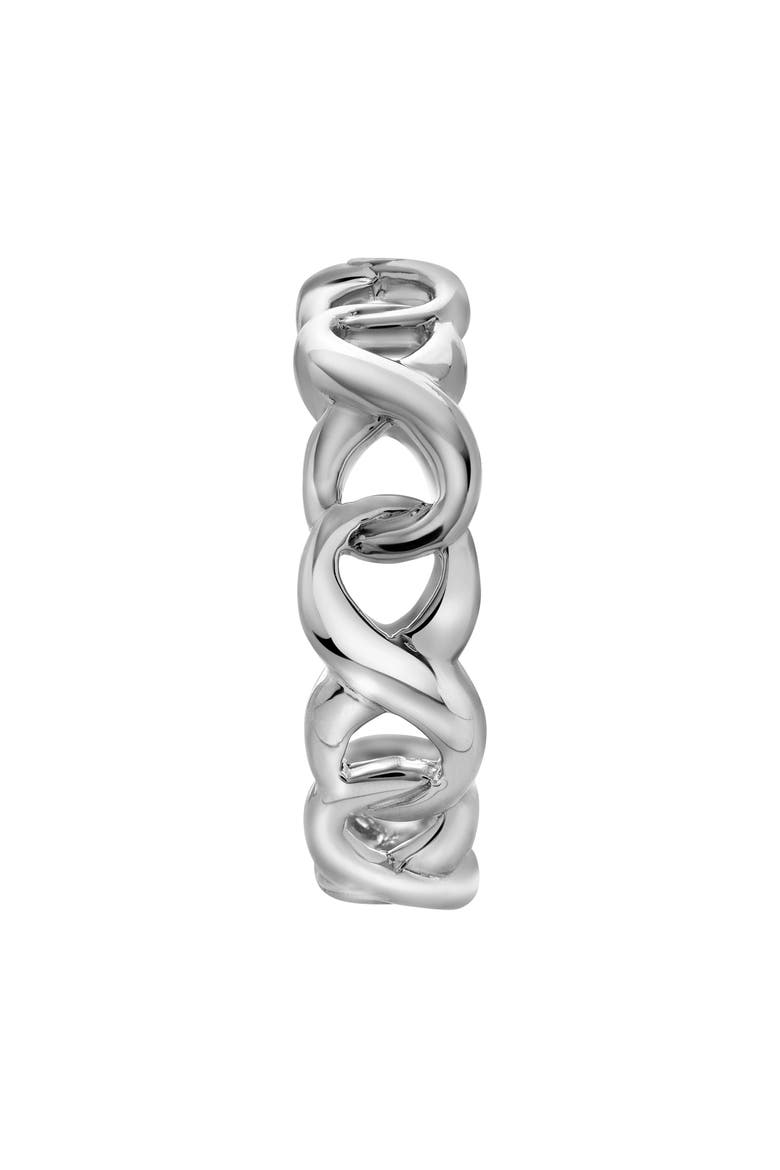 Brielle Sterling Silver 0.02 Ct Diamond Link Band Ring, Alternate, color, 925 Sterling Silver