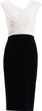 Tadashi Shoji Sleeveless Crepe Midi Sheath Dress