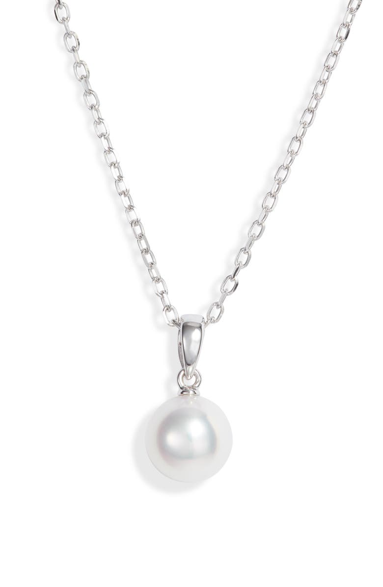 Mikimoto Genuine Pearl Pendant Necklace, Main, color, 
