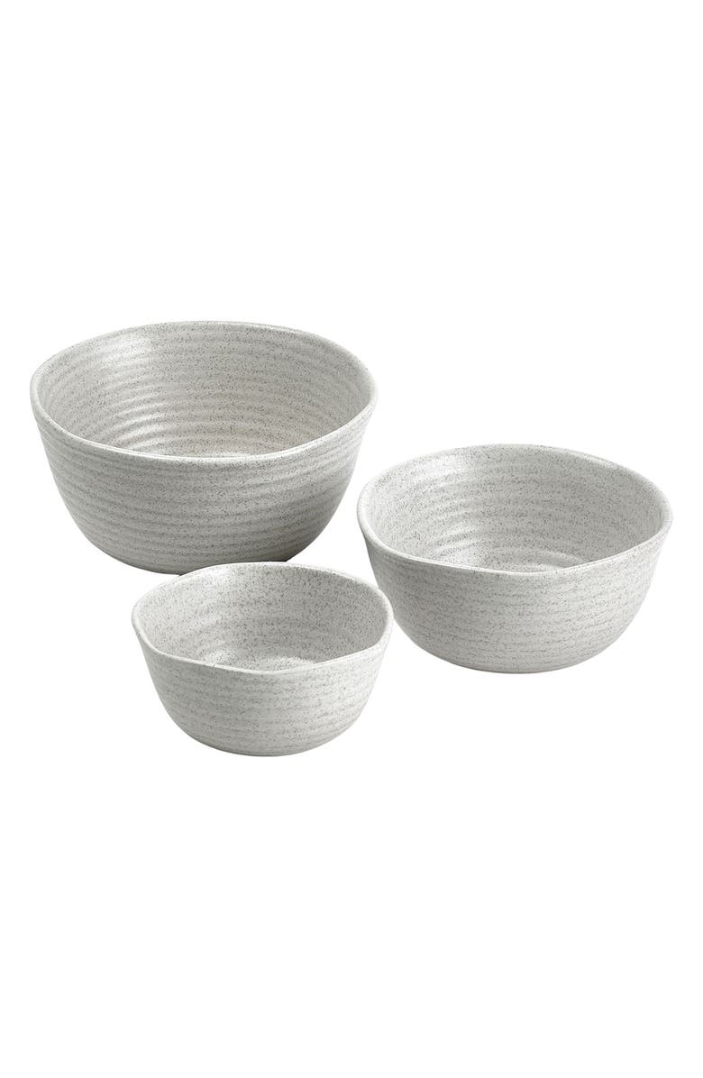 NEXT Kya Set of 3 Dip & Nibble Stoneware Bowls, Alternate, color, Natural