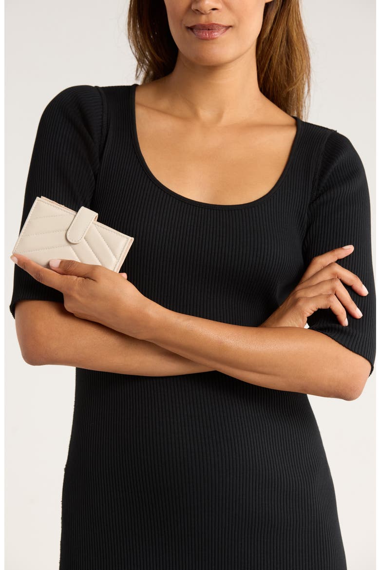 Debbie Quilted Card Case, Alternate, color, BONE