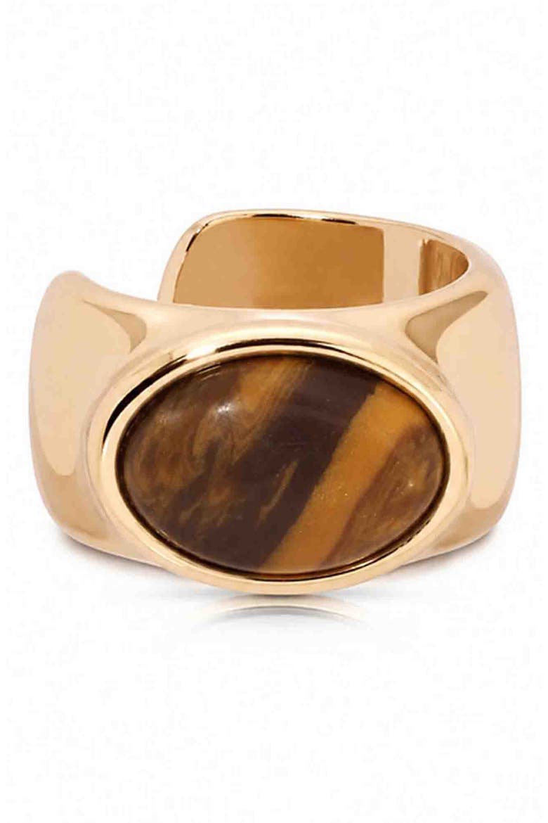 Solstice Tiger's Eye Ear Cuff, Main, color, TIGERS EYE