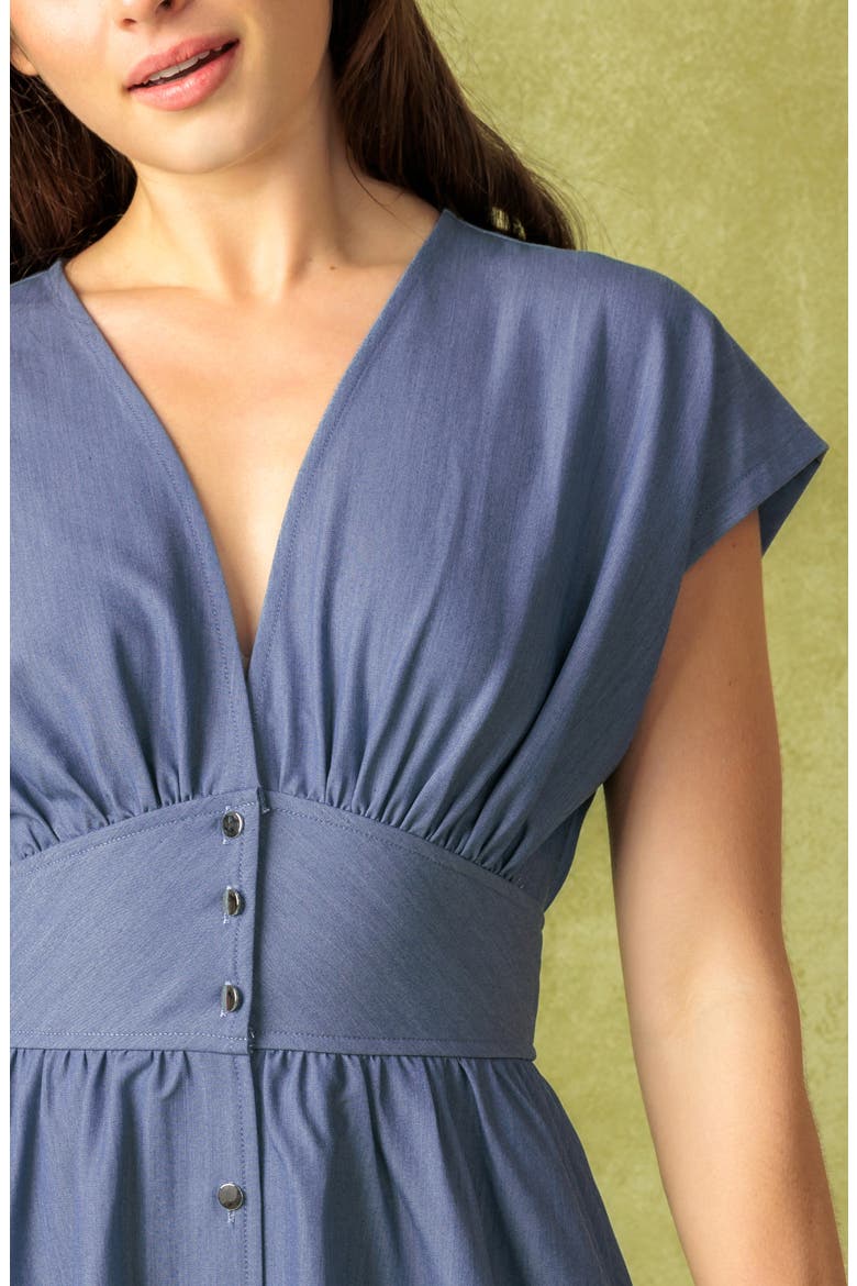 Buttoned Midi Dress, Alternate, color, SLATE BLUE