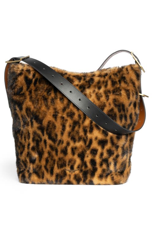 Zadig & Voltaire Jane X-large Leo Faux Fur Hobo Bag In Brown