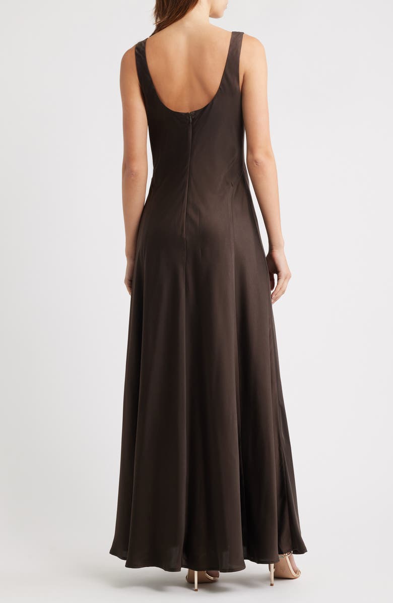 WAYF Tala Cowl Neck Satin Gown, Alternate, color, Dark Espresso