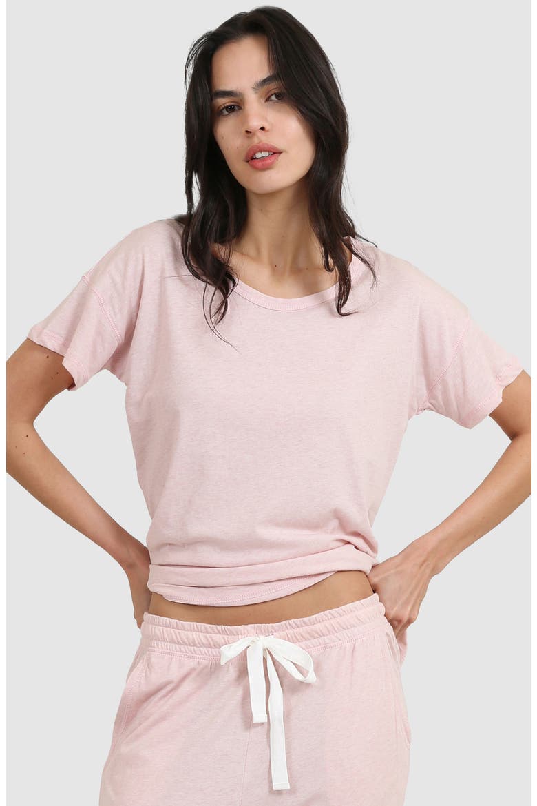 Jade Short Sleeve Organic Cotton Pajama Top, Alternate, color, PINK