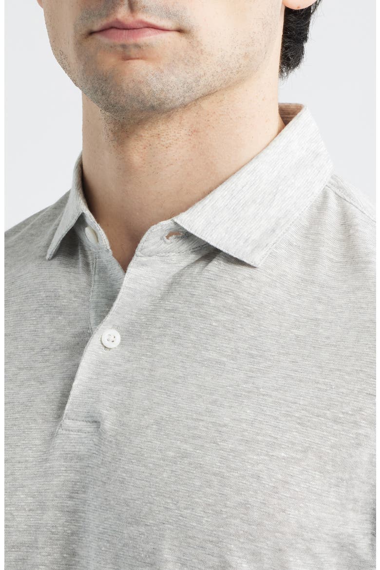 Sanibel Linen & Cotton Polo, Alternate, color, GALE GREY