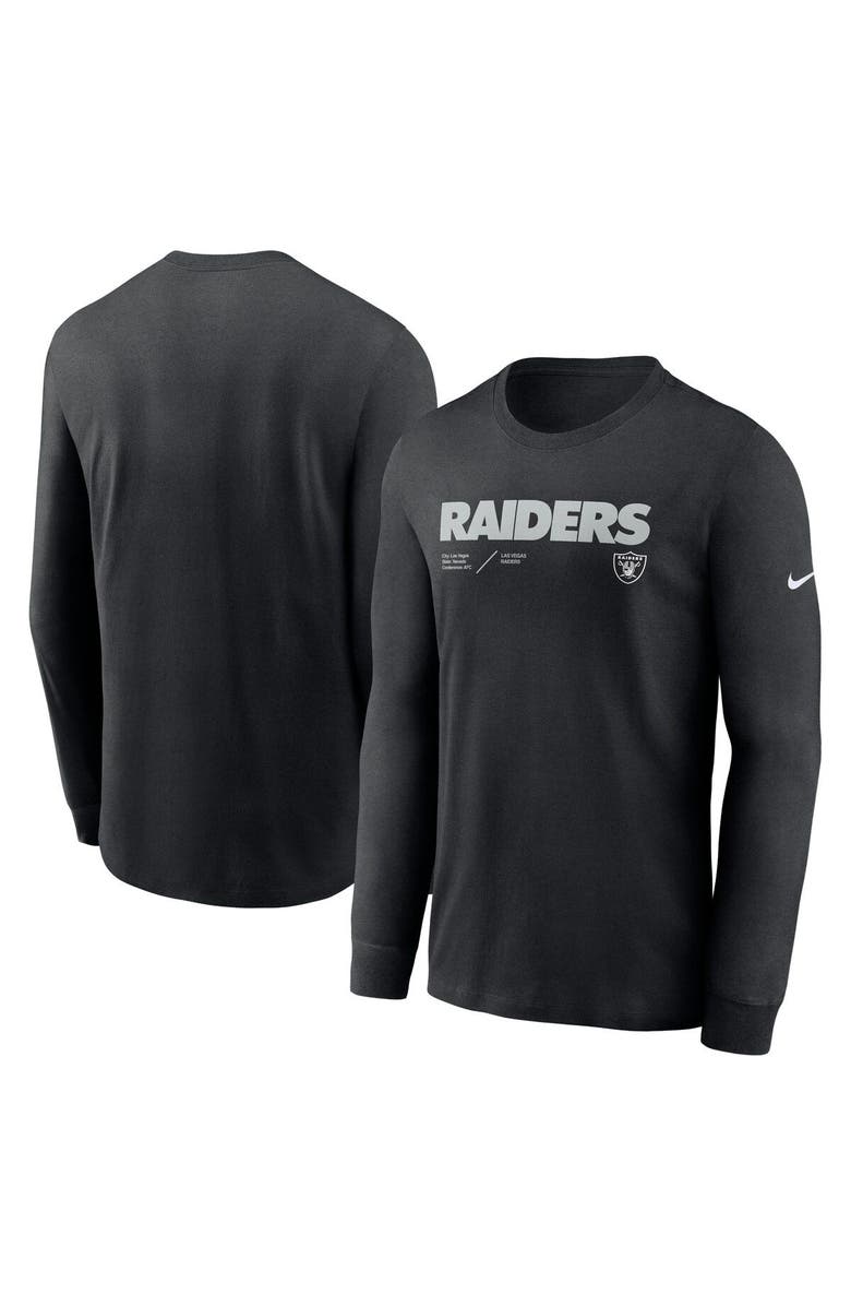 Nike Men's Nike Black Las Vegas Raiders Sideline Infograph Lock Up Performance Long Sleeve T-Shirt, Alternate, color, 