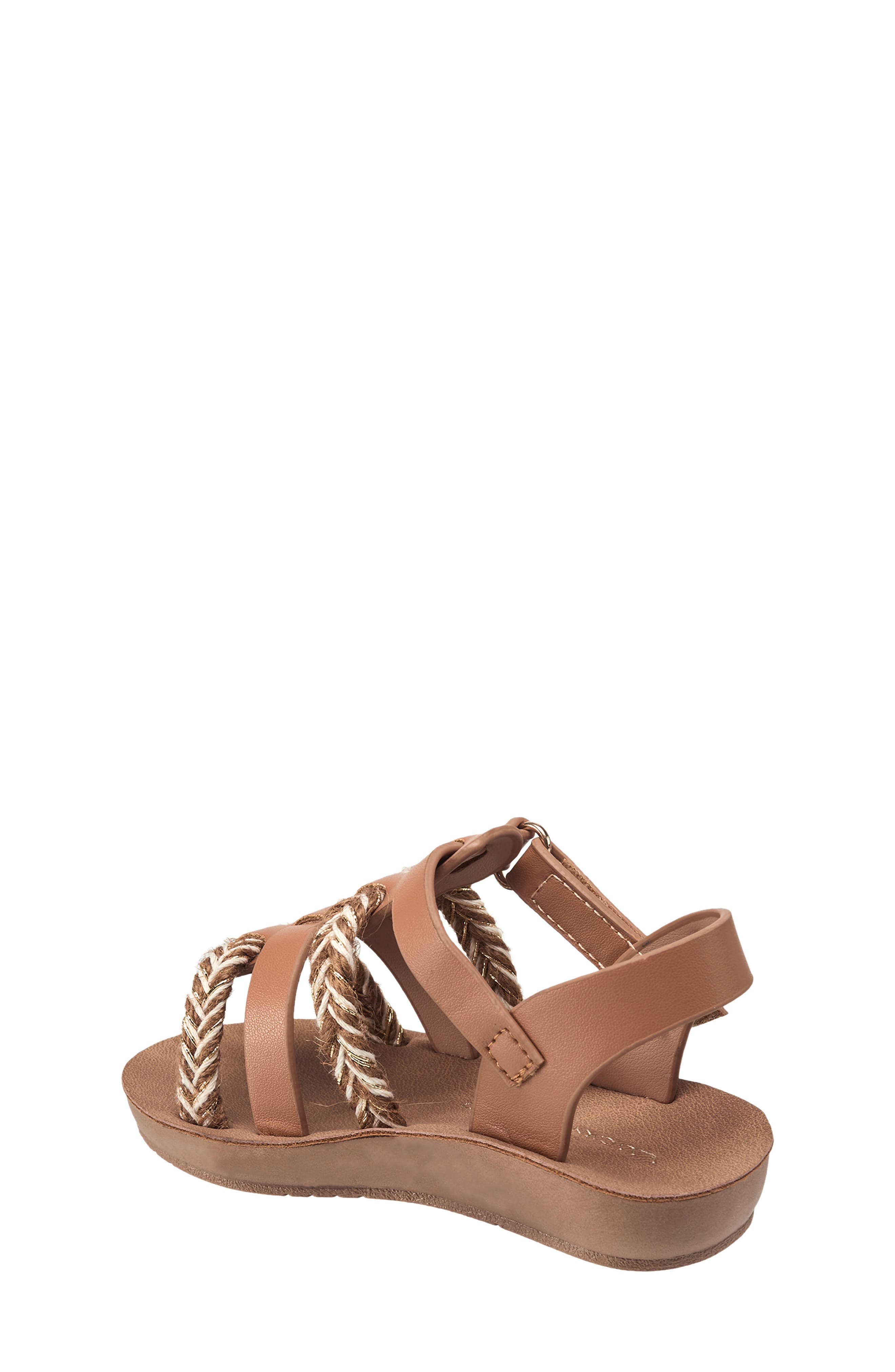 Lucky Brand Kids' Metallic Braided Sandal, Alternate, color, Cognac