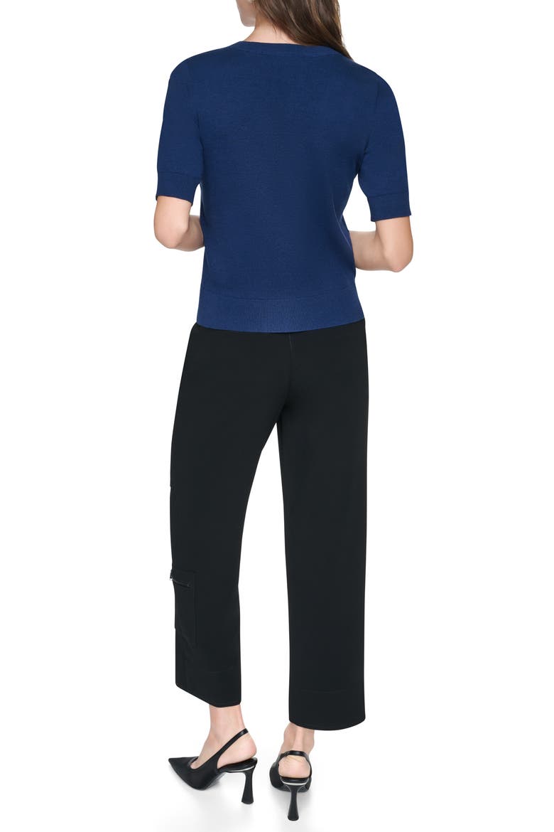 Lace Trim Sweater, Alternate, color, INTREPID BLUE
