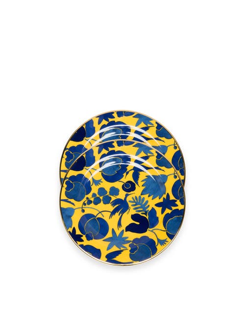La Doublej Dessert Plates Set Of 2 In Wildbird Azzurro/light Blue