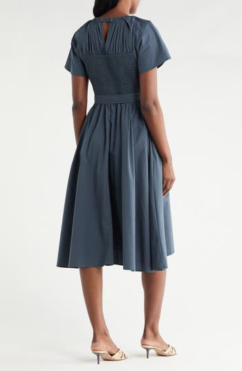 Belted Front Tuck Dress