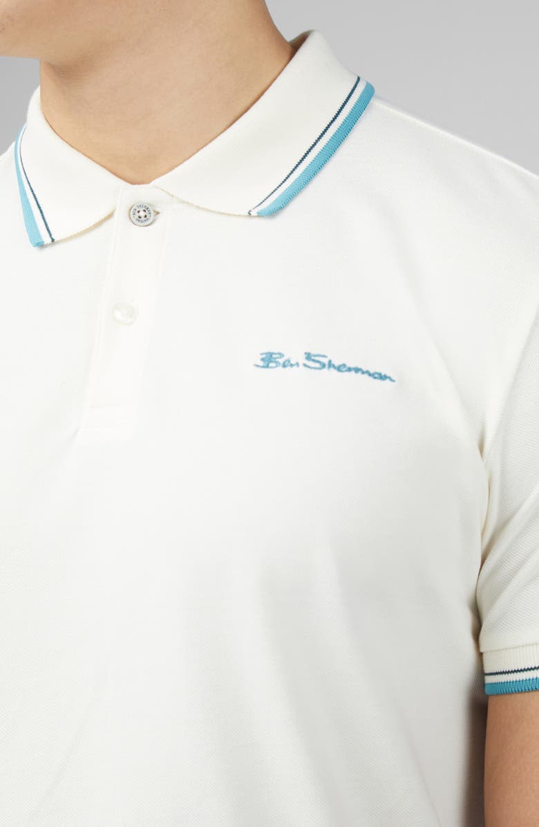 Ben Sherman Signature Tipped Organic Cotton Piqué Polo, Alternate, color, 