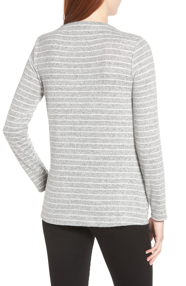 GIBSONLOOK Gibson x Living in Yellow Lou Tie Front Fleece Sweater, Alternate, color,