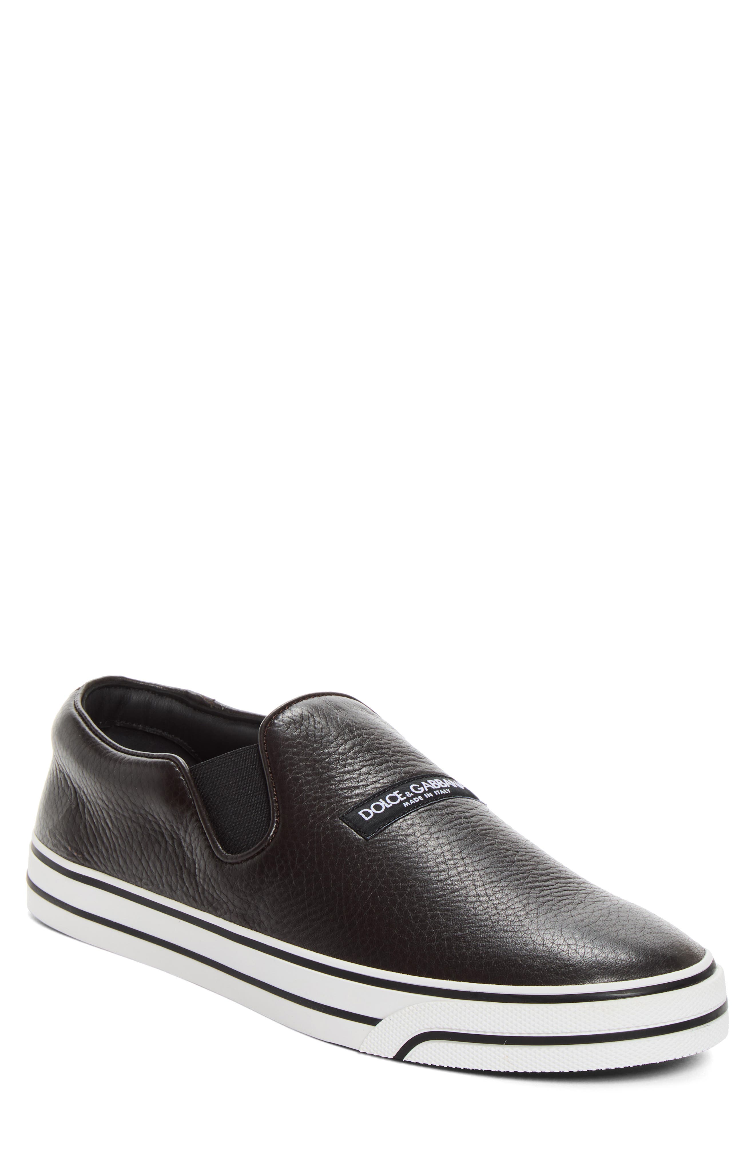 Deerskin Leather Slip-On Sneaker, Main, color, EBANO