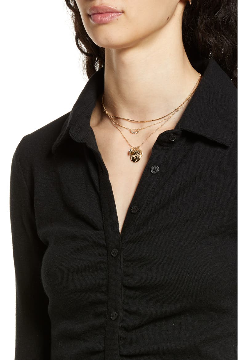 Ruched Long Sleeve Rib Shirtdress, Alternate, color, BLACK