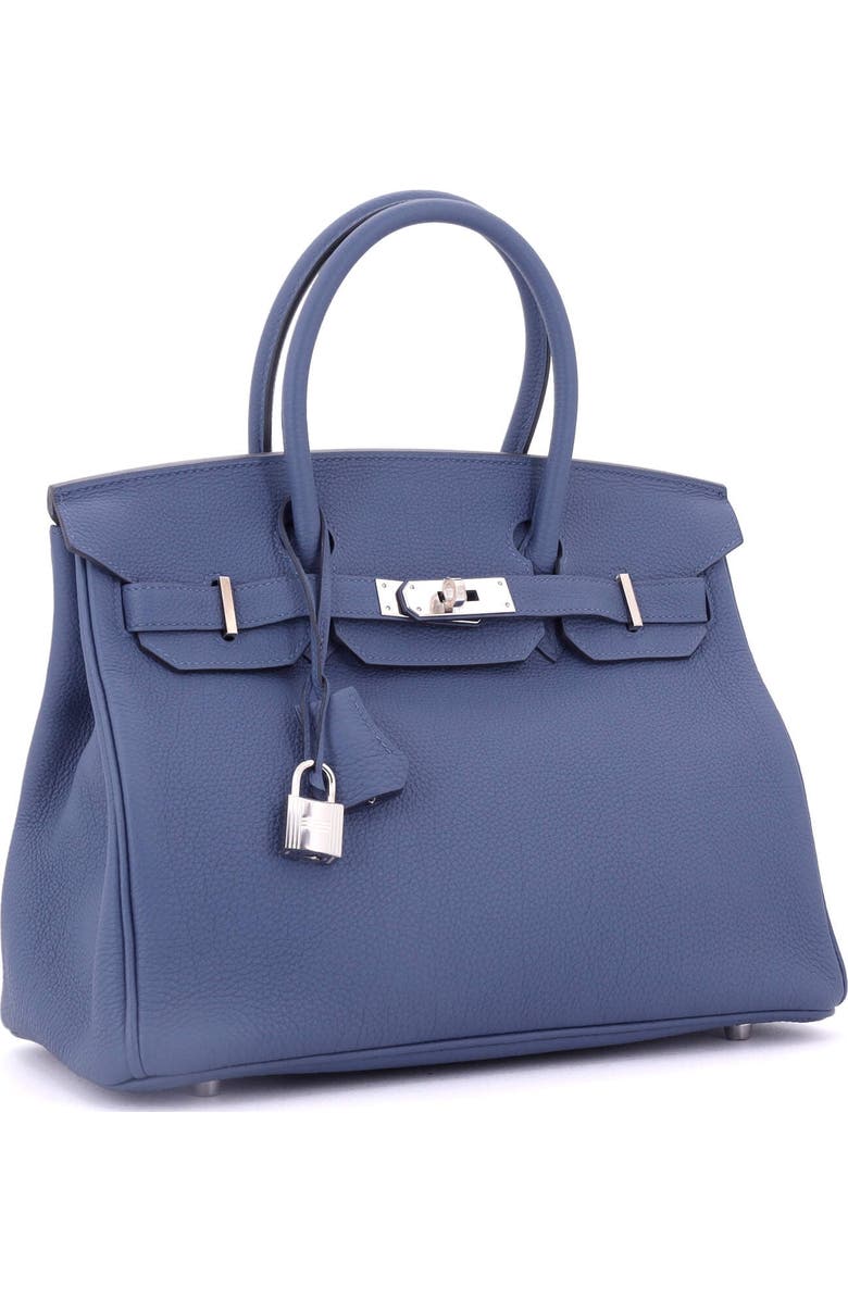 Pre-Owned Hermes Birkin Handbag Blue Togo with Palladium Hardware 30, Alternate, color, Bleu Brighton
