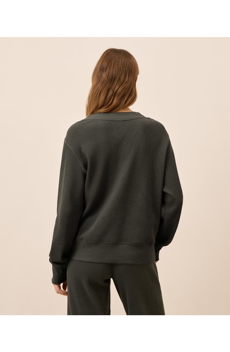 Pact Thermal Waffle Henley Pullover, Alternate, color, Oak